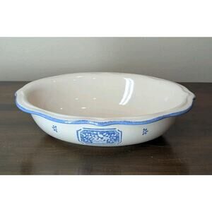 PFALTZGRAFF Blue MAISON Large 11" Oval Serving Floral Ivory Cobalt Stoneware